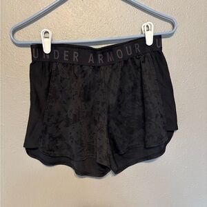Under Armour Black Women's Layered Jacquard Athletic Shorts